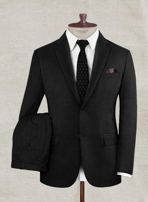 Italian Tela Black Wool Linen Suit 1 Italian Tela Black Wool Linen Suit