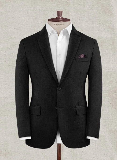Italian Tela Black Wool Linen Suit 2 Italian Tela Black Wool Linen Suit - Image 2