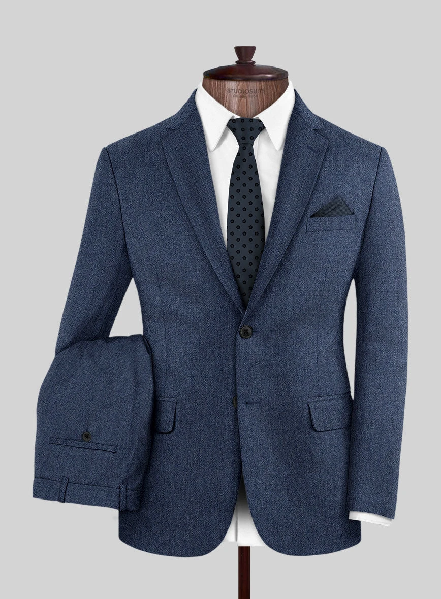Italian Tela Indigo Blue Wool Suit 1 Italian Tela Indigo Blue Wool Suit