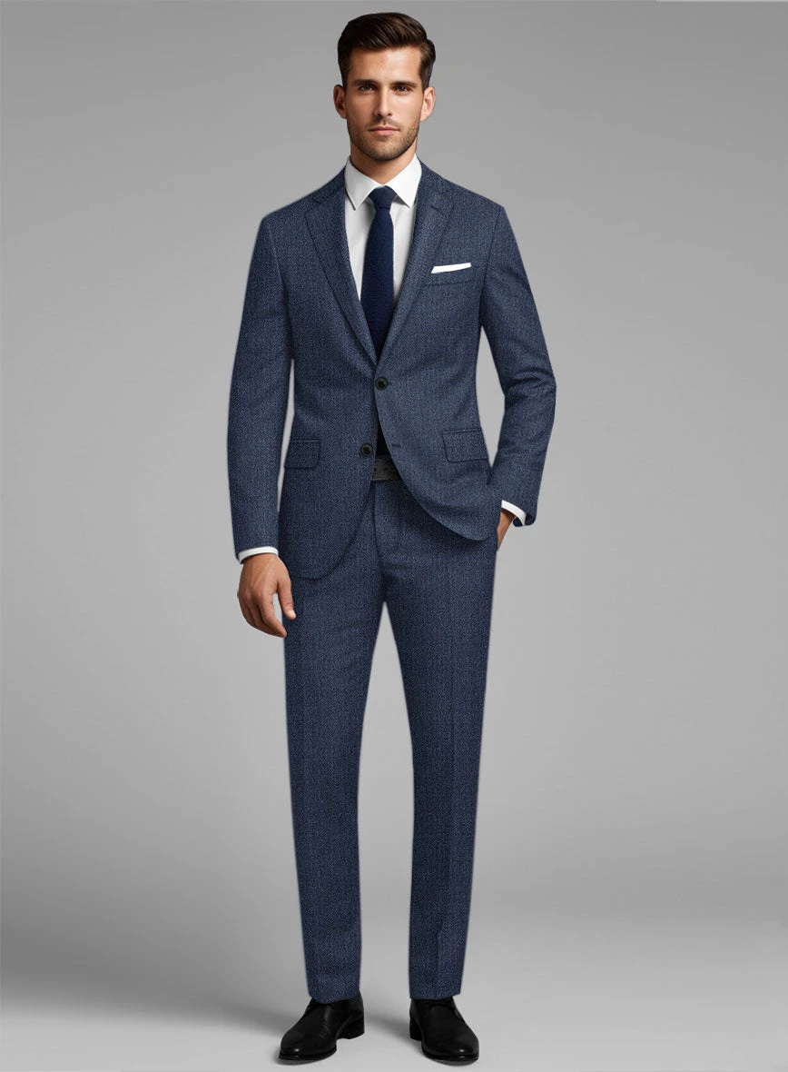 Italian Tela Indigo Blue Wool Suit 2 Italian Tela Indigo Blue Wool Suit - Image 2
