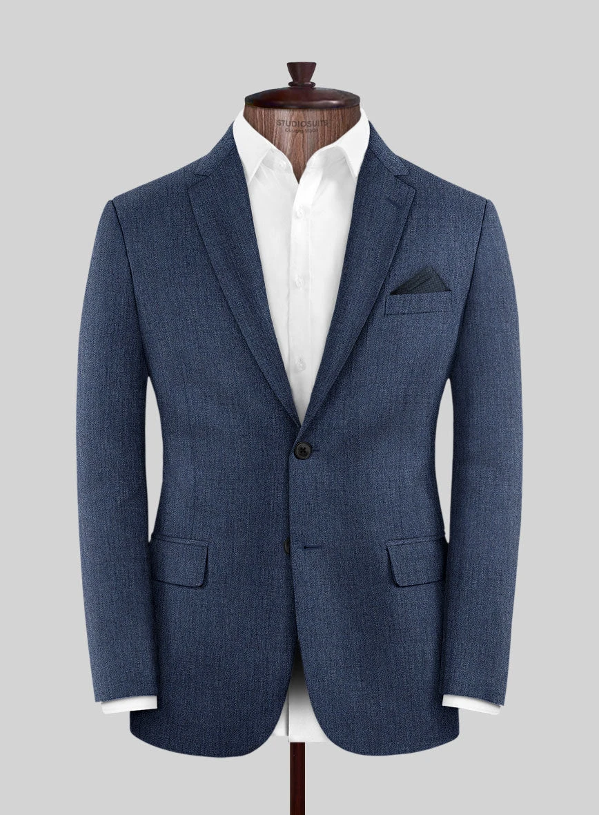 Italian Tela Indigo Blue Wool Suit 4 Italian Tela Indigo Blue Wool Suit - Image 4