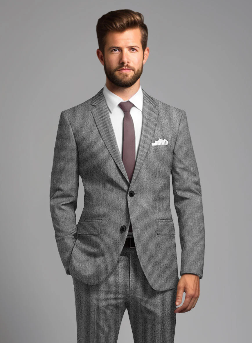 Italian Tiga Gray Mini Pinstripe Flannel Jacket 2 Italian Tiga Gray Mini Pinstripe Flannel Jacket - Image 2