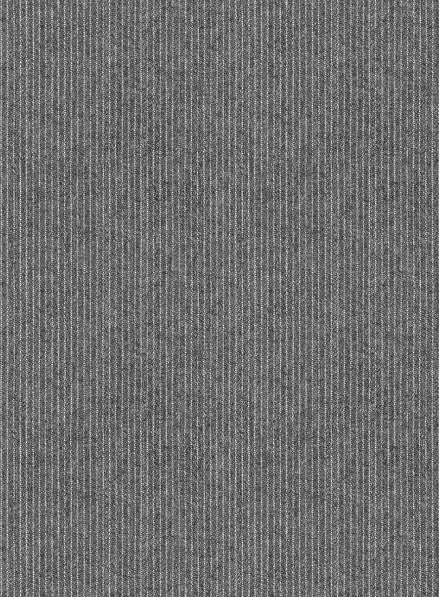 Italian Tiga Gray Mini Pinstripe Flannel Jacket 3 Italian Tiga Gray Mini Pinstripe Flannel Jacket - Image 3