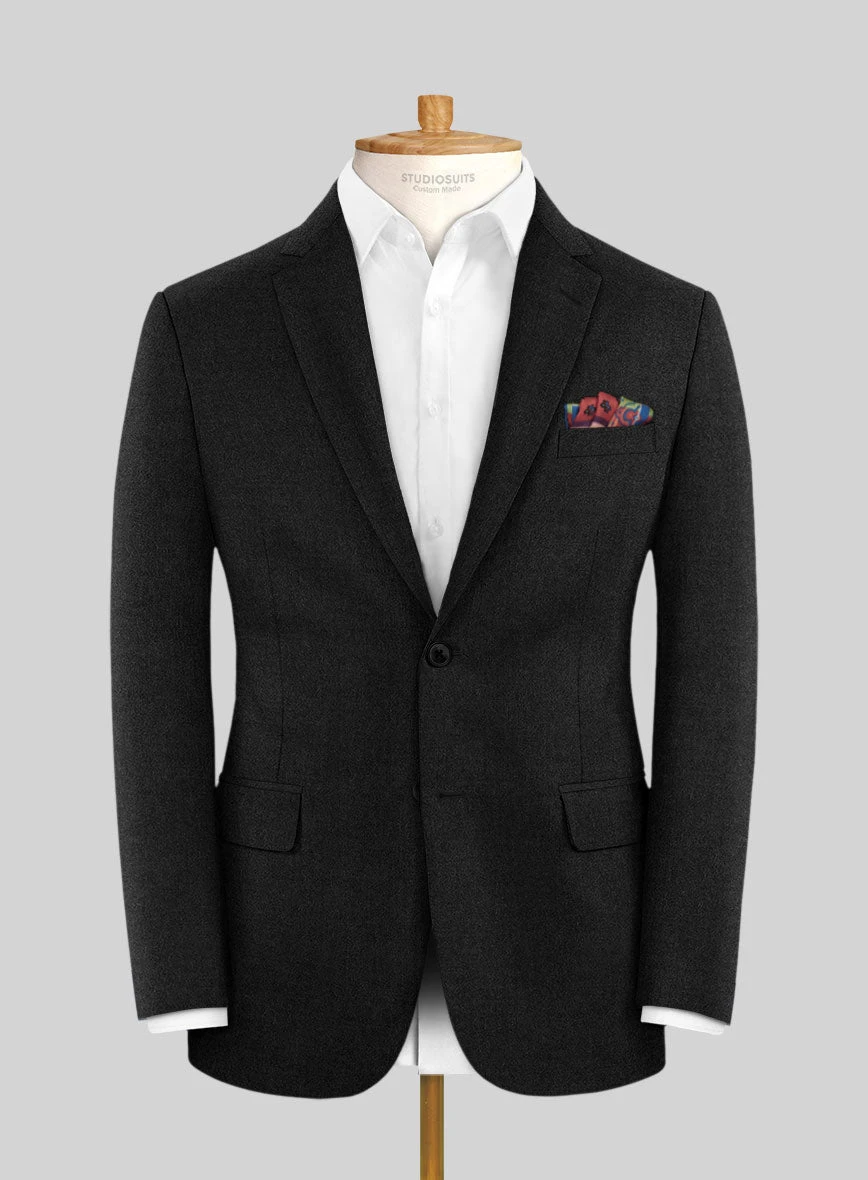 Italian Turna Charcoal Flannel Jacket 1 Italian Turna Charcoal Flannel Jacket