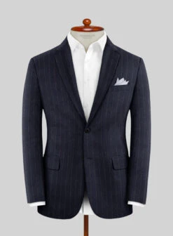 Italian Uben Blue Chalkstripe Flannel Suit 10 Italian Uben Blue Chalkstripe Flannel Suit -Tiano Suits Shop italianubenbluechalkstripeflannelsuitlook 2