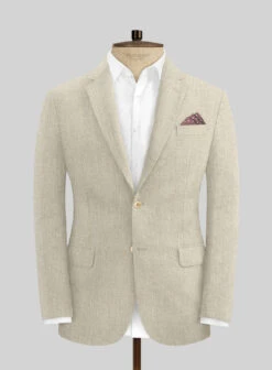 Italian Vintage Beige Linen Jacket