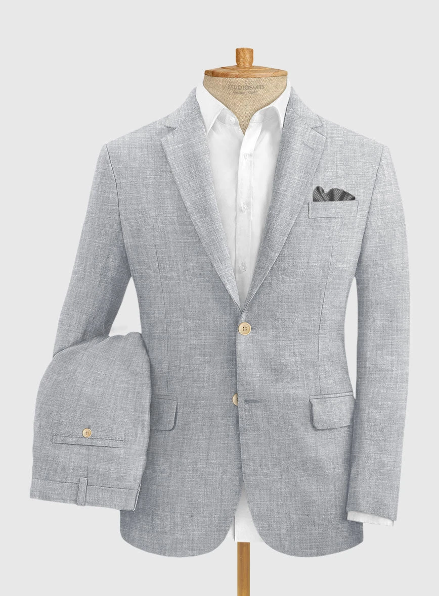 Italian Zod Light Gray Linen Suit 2 Italian Zod Light Gray Linen Suit - Image 2