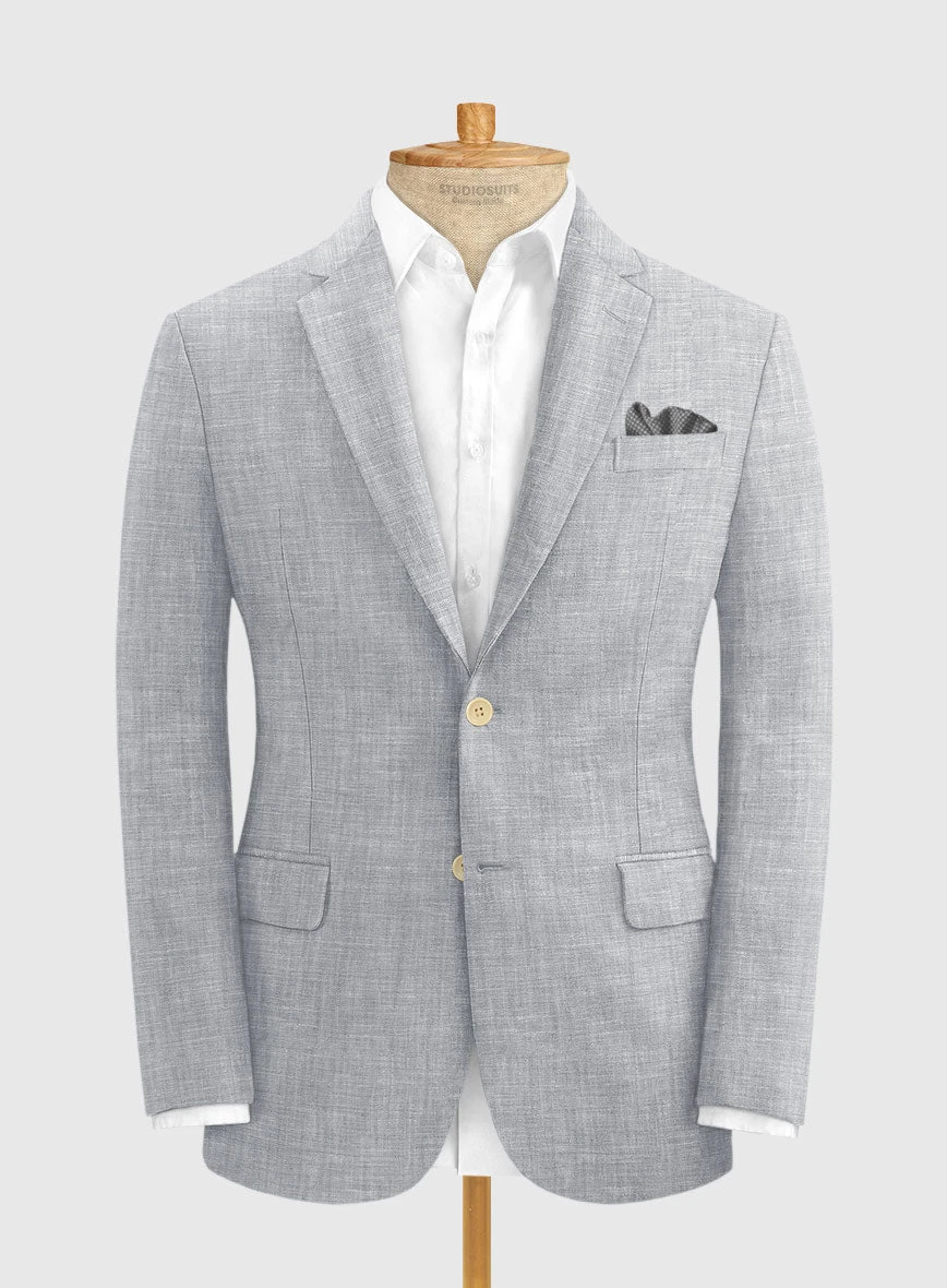 Italian Zod Light Gray Linen Suit 5 Italian Zod Light Gray Linen Suit - Image 5