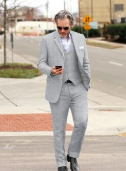 Italian Zod Light Gray Linen Suit 12 Italian Zod Light Gray Linen Suit -Tiano Suits Shop italianzodltgraylinensuitlook 6