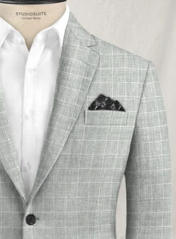Italian Linen Lusso Gray Jacket 6 Italian Linen Lusso Gray Jacket -Tiano Suits Shop italinlussograyjacketlook 1