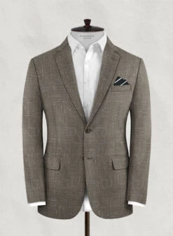 Italian Murano Brown Wool Linen Jacket