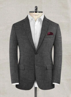 Italian Murano Charcoal Wool Linen Jacket