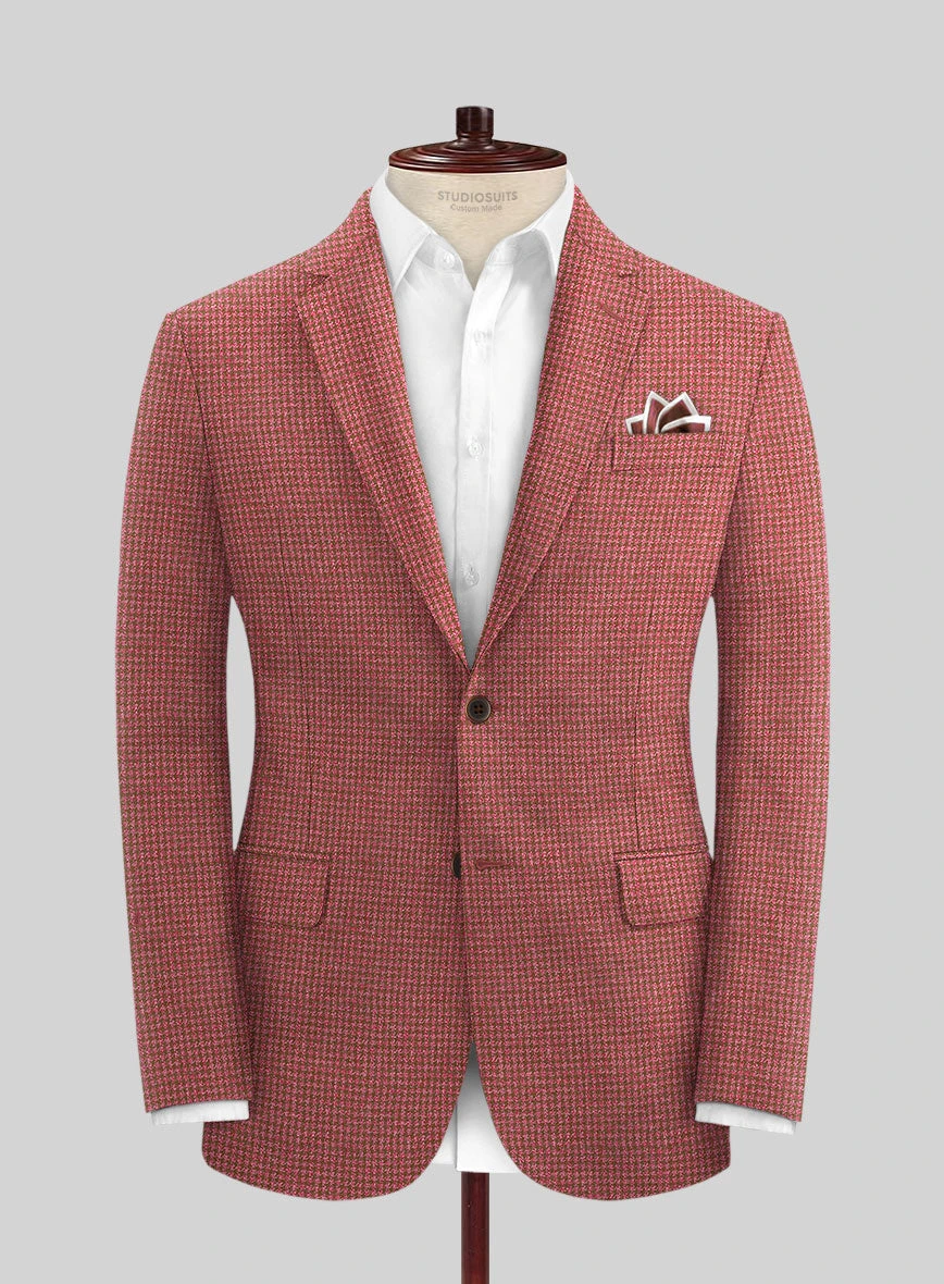 Italian Prato Tango Houndstooth Linen Jacket 1 Italian Prato Tango Houndstooth Linen Jacket