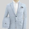 Italian Prato Blue Glen Linen Suit