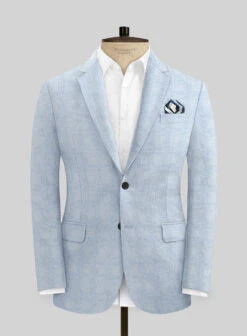 Italian Prato Blue Glen Linen Suit -Tiano Suits Shop italpratblueglnlinsuitlk 2