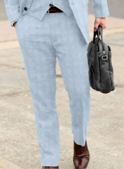 Italian Prato Blue Glen Linen Suit -Tiano Suits Shop italpratblueglnlinsuitlk 3