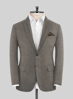 Italian Murano Mud Brown Wool Linen Jacket