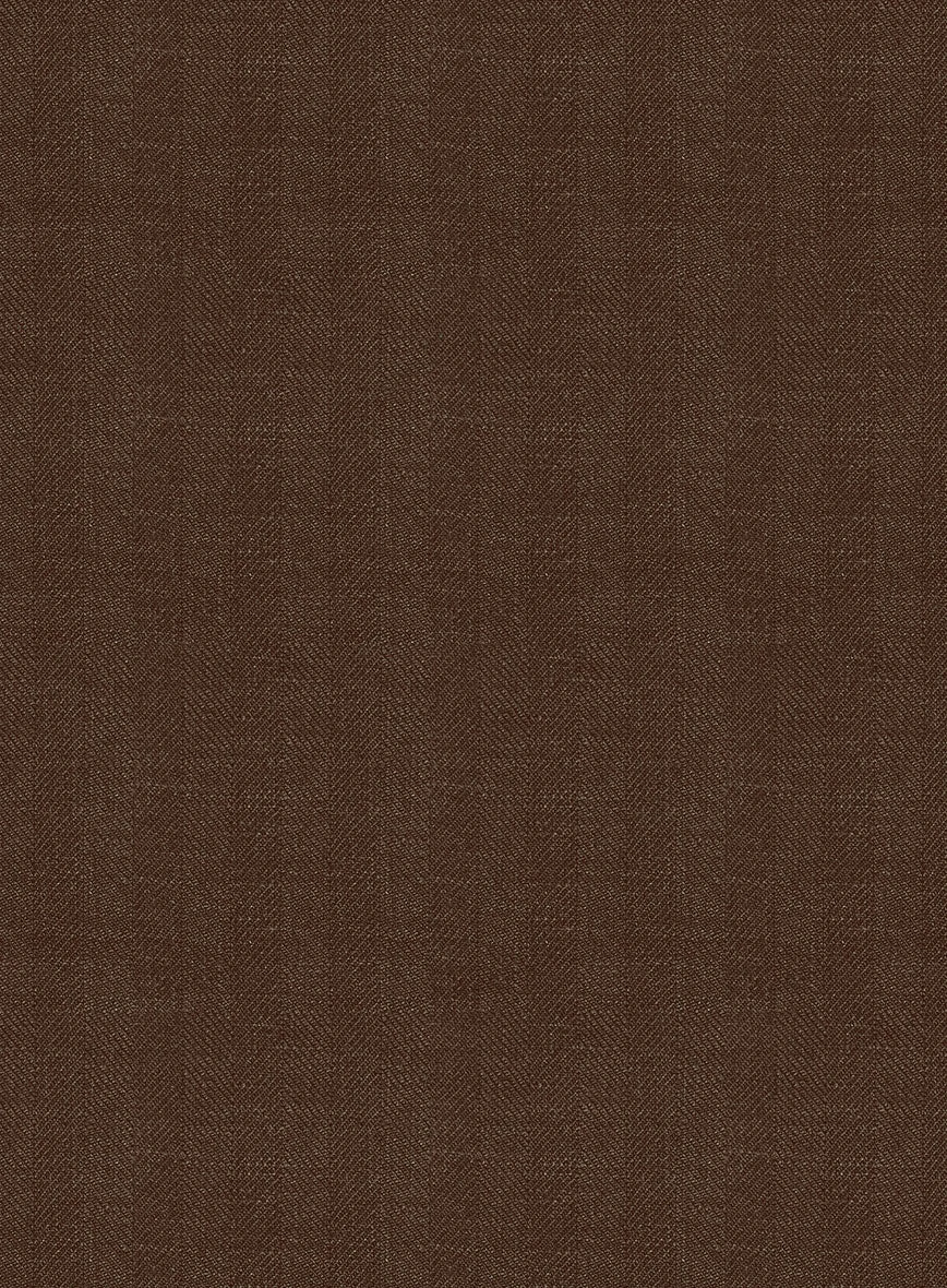 Italian Prato Brown Herringbone Linen Suit 7 Italian Prato Brown Herringbone Linen Suit - Image 7