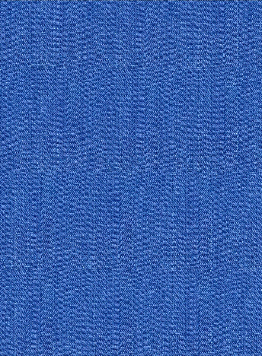 Italian Prato Electric Blue Herringbone Linen Suit 6 Italian Prato Electric Blue Herringbone Linen Suit - Image 6