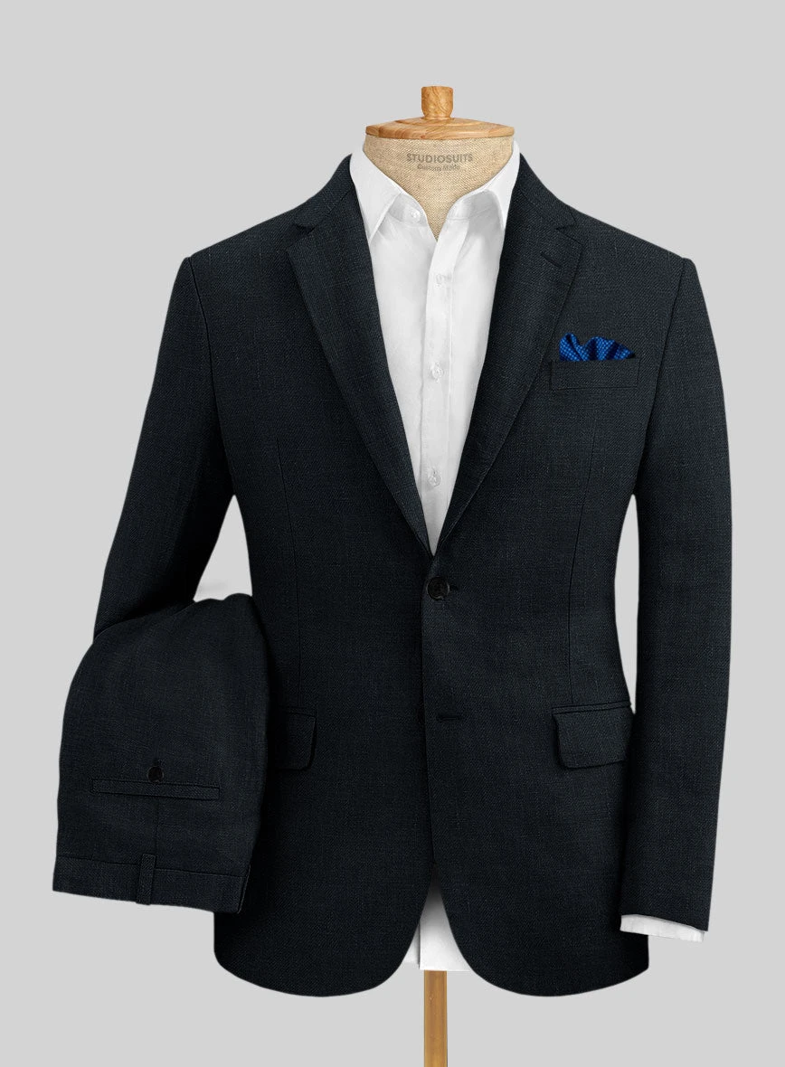 Italian Prato Midnight Linen Suit 1 Italian Prato Midnight Linen Suit