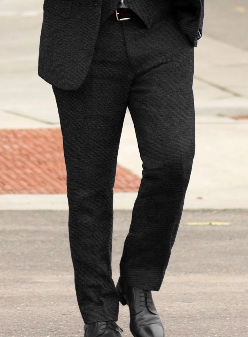 Italian Prato Black Dobby Linen Suit 5 Italian Prato Black Dobby Linen Suit - Image 5