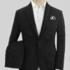 Italian Prato Black Herringbone Linen Suit