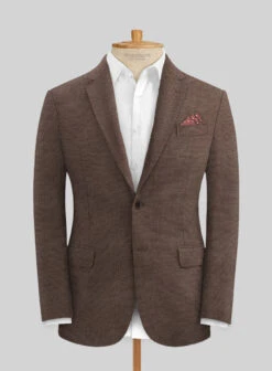 Italian Prato Brown Dobby Linen Jacket