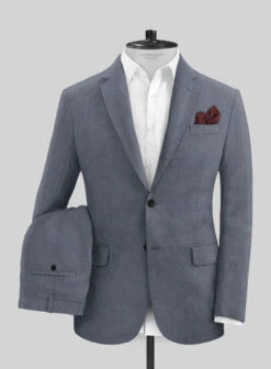 Italian Prato Gray Dobby Linen Suit
