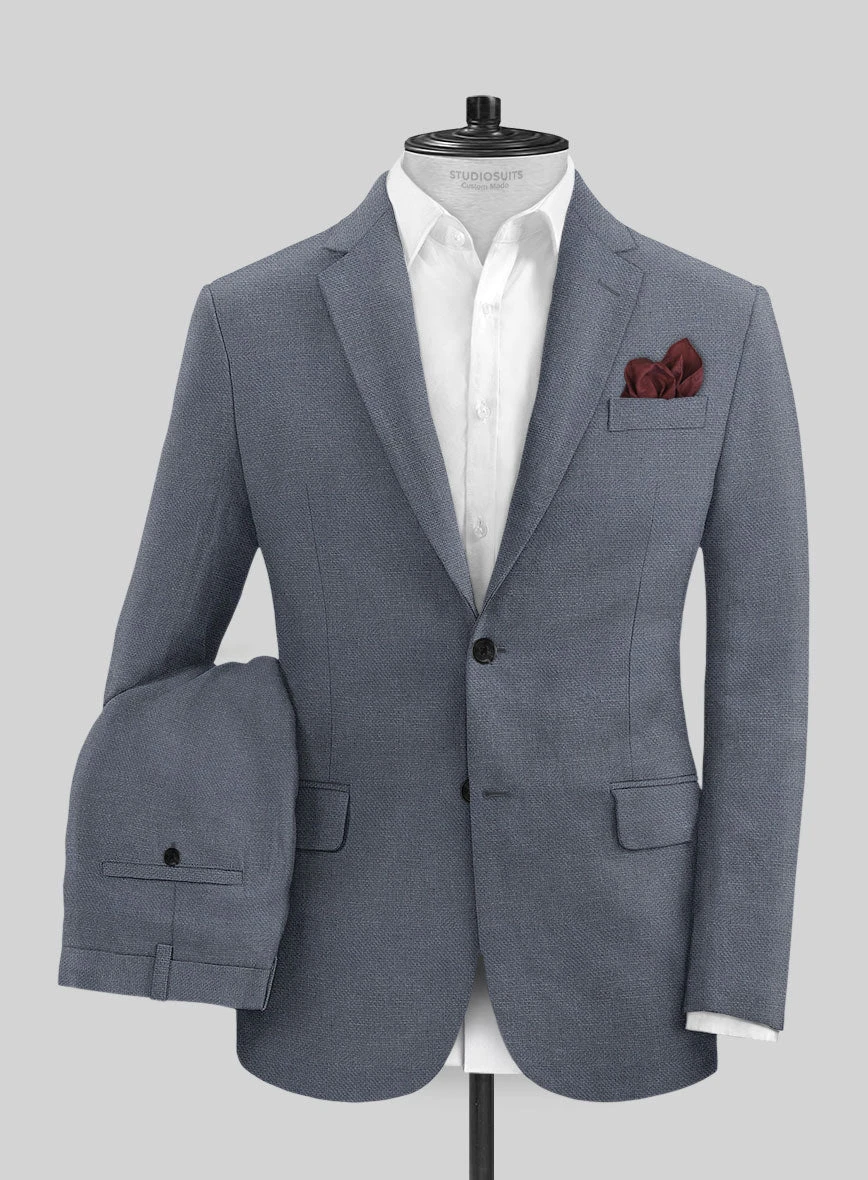 Italian Prato Gray Dobby Linen Suit 1 Italian Prato Gray Dobby Linen Suit