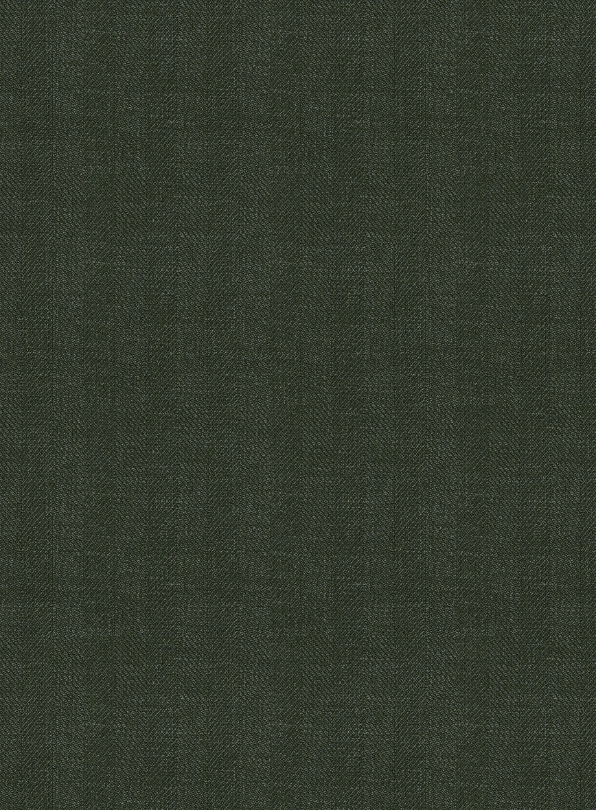 Italian Prato Olive Green Herringbone Linen Suit 7 Italian Prato Olive Green Herringbone Linen Suit - Image 7