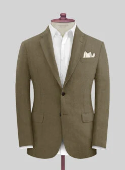 Italian Prato Tan Herringbone Linen Suit 9 Italian Prato Tan Herringbone Linen Suit -Tiano Suits Shop itaprattanhrringbnlinsuitlk 2