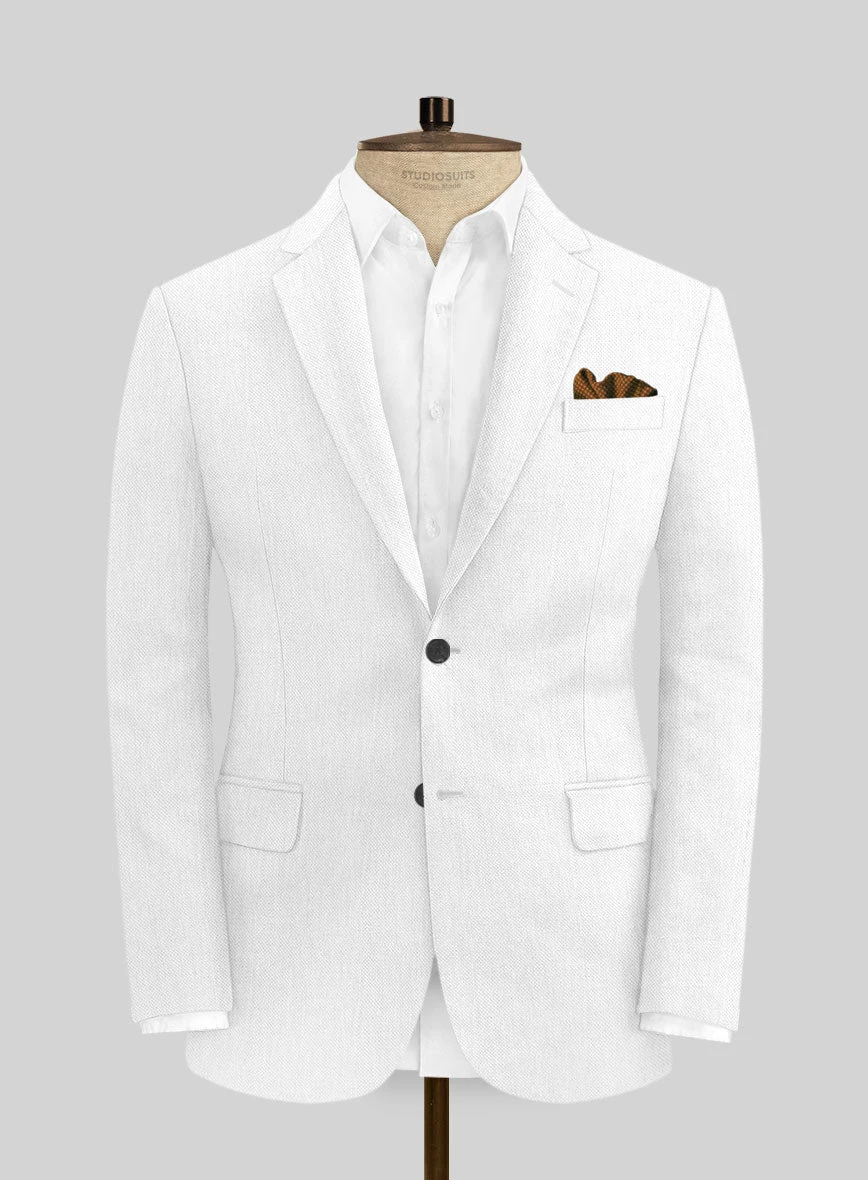 Italian Prato White Dobby Linen Suit 3 Italian Prato White Dobby Linen Suit - Image 3