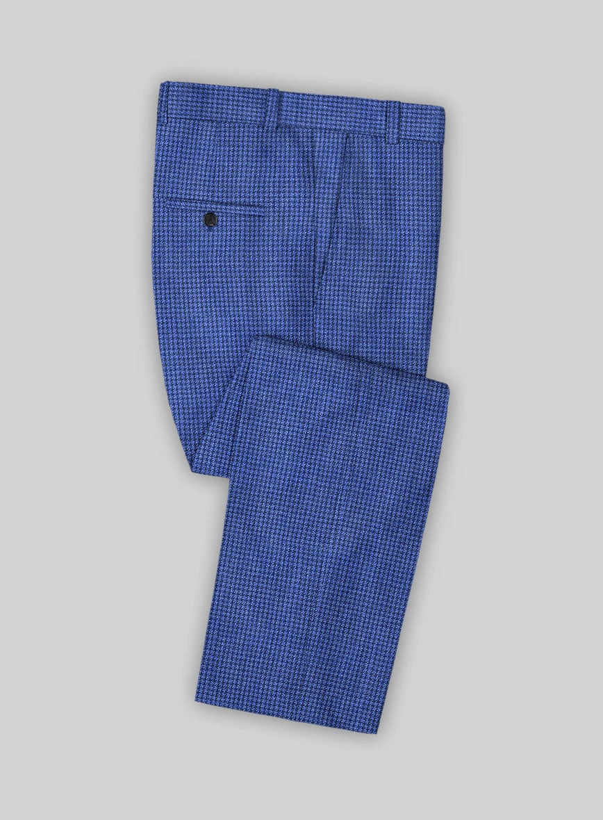 Italian Prato Blue Houndstooth Linen Suit 4 Italian Prato Blue Houndstooth Linen Suit - Image 4