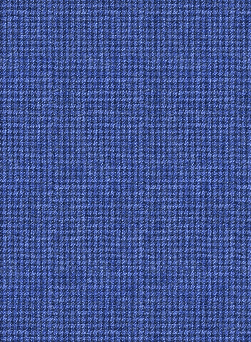 Italian Prato Blue Houndstooth Linen Suit 5 Italian Prato Blue Houndstooth Linen Suit - Image 5