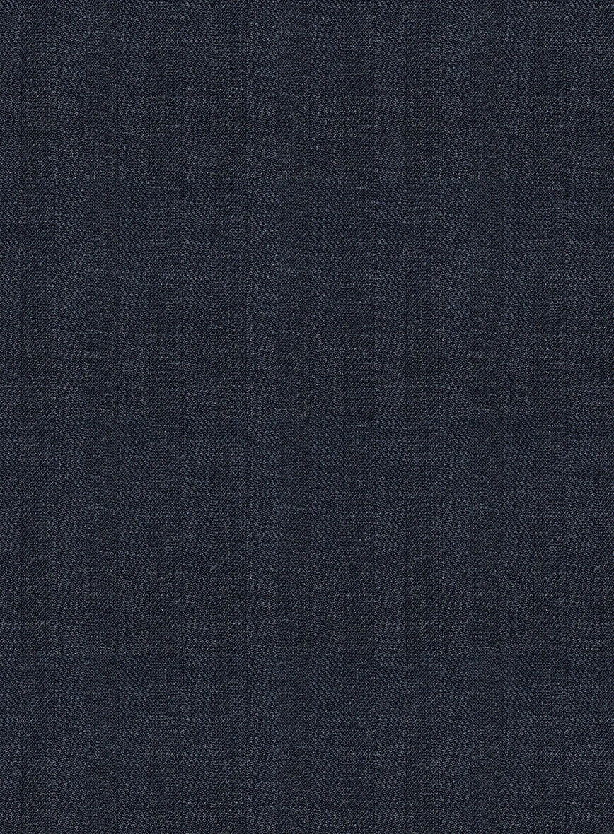 Italian Prato Diesel Blue Herringbone Linen Suit 7 Italian Prato Diesel Blue Herringbone Linen Suit - Image 7