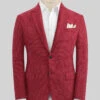 Italian Prato Red Dobby Linen Jacket
