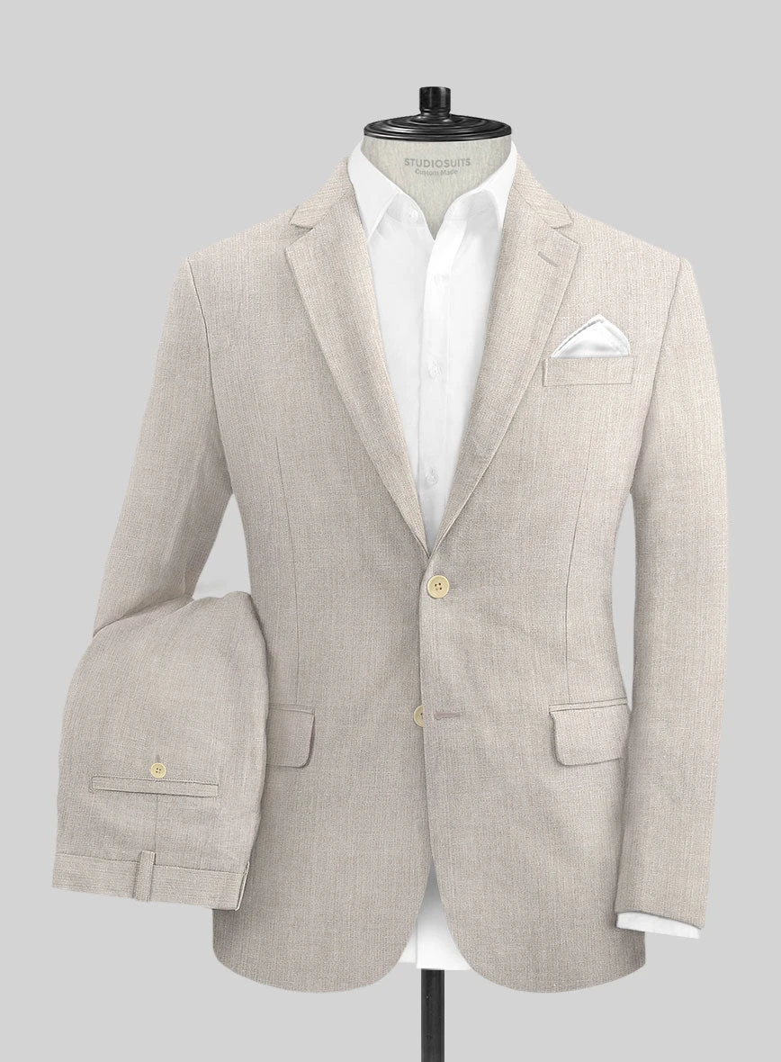 Ivy Beige Pure Linen Suit 2 Ivy Beige Pure Linen Suit - Image 2