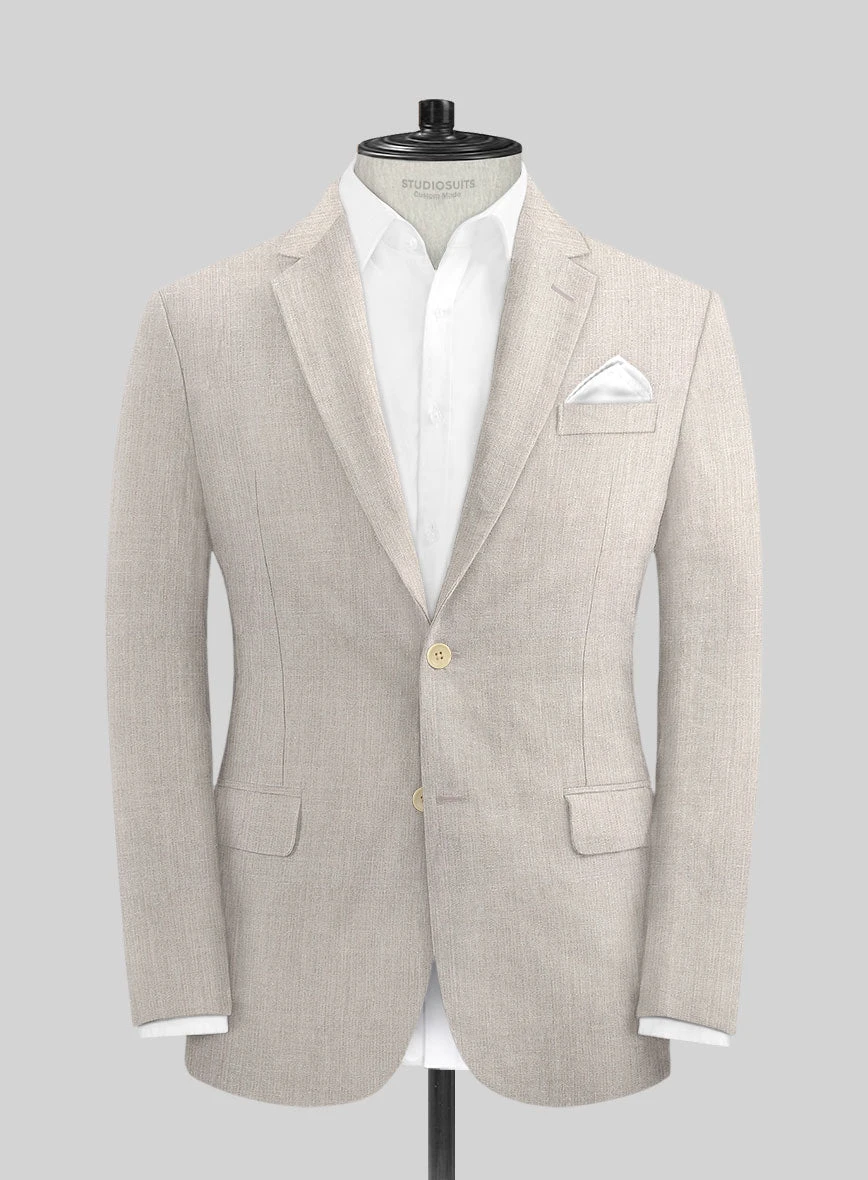 Ivy Beige Pure Linen Suit 3 Ivy Beige Pure Linen Suit - Image 3