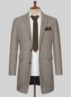 Light Weight Brown Tweed Overcoat 7 Light Weight Brown Tweed Overcoat -Tiano Suits Shop lightweightbrowntweedovercoatlk 2