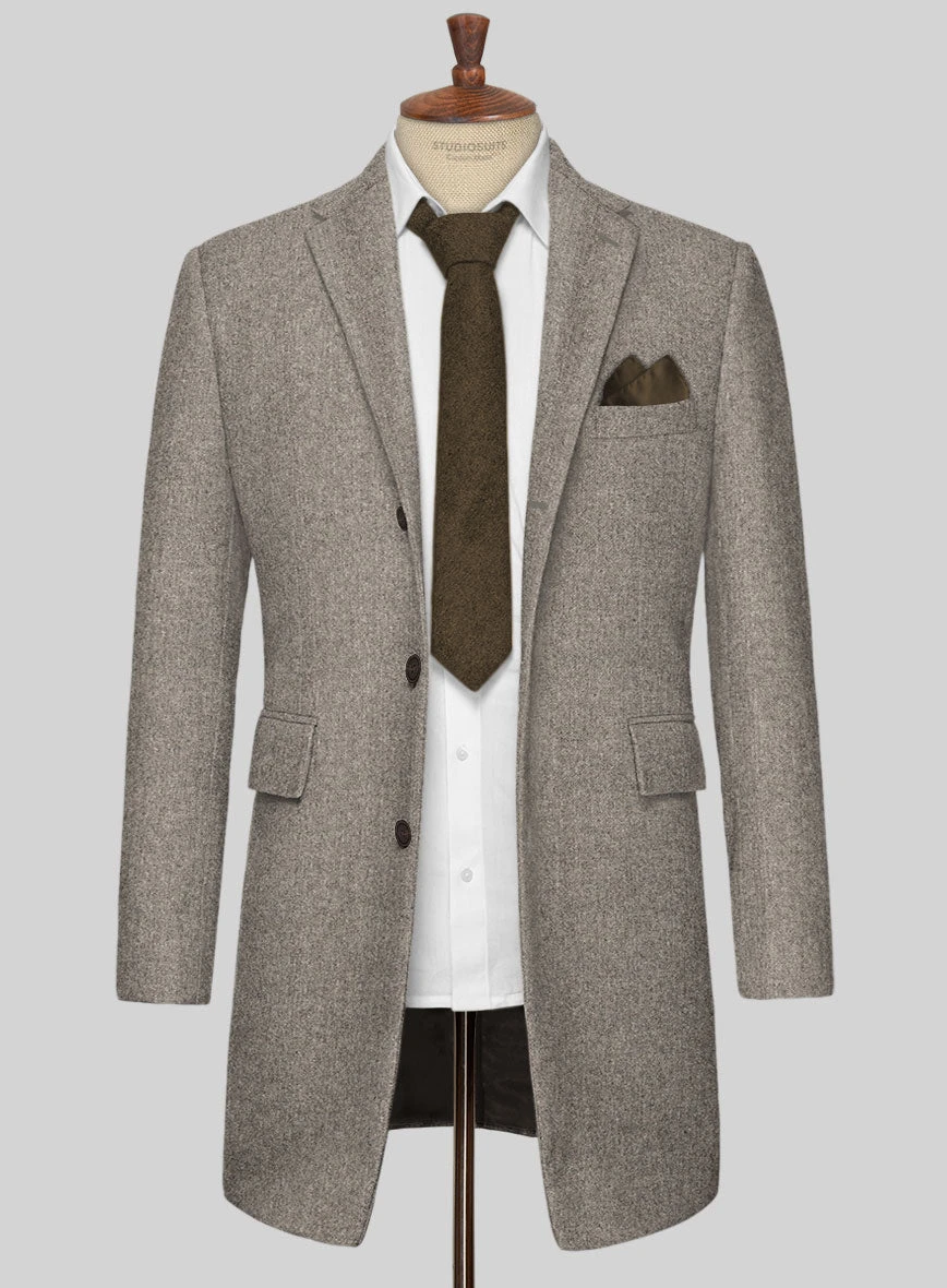 Light Weight Brown Tweed Overcoat 3 Light Weight Brown Tweed Overcoat - Image 3