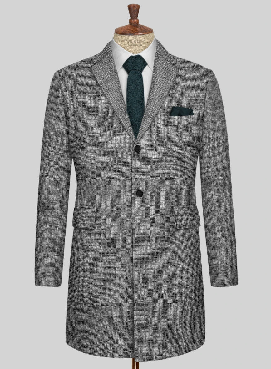 Light Weight Dark Gray Tweed Overcoat 1 Light Weight Dark Gray Tweed Overcoat