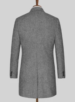Light Weight Dark Gray Tweed Overcoat 7 Light Weight Dark Gray Tweed Overcoat -Tiano Suits Shop lightweightdarkgraytweedovercoatlk 2