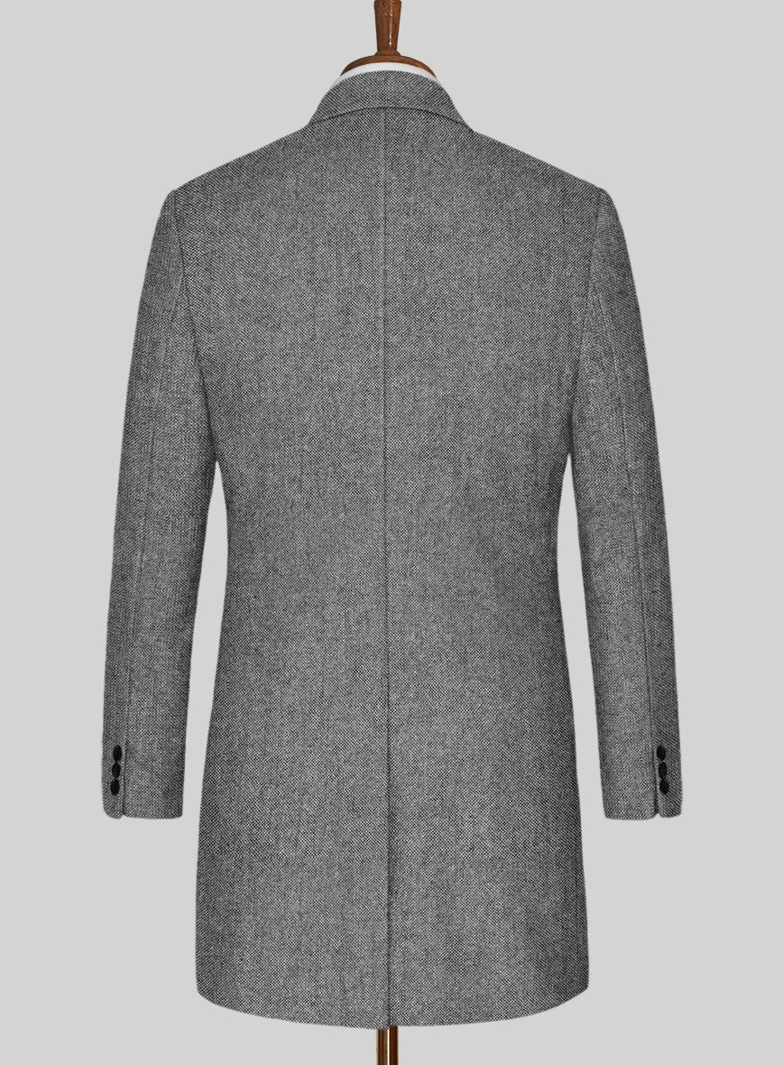 Light Weight Dark Gray Tweed Overcoat 3 Light Weight Dark Gray Tweed Overcoat - Image 3