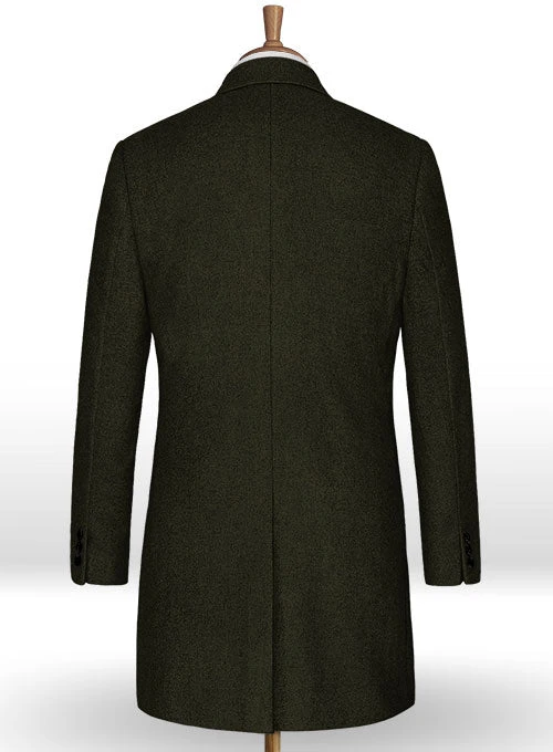 Light Weight Dark Green Tweed Overcoat 2 Light Weight Dark Green Tweed Overcoat - Image 2