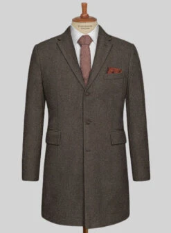 Naples Dark Brown Tweed Overcoat