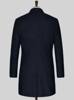 Light Weight Melange Dark Blue Tweed Overcoat 7 Light Weight Melange Dark Blue Tweed Overcoat -Tiano Suits Shop ltwtmelangedkbluetwovercoatlook 2