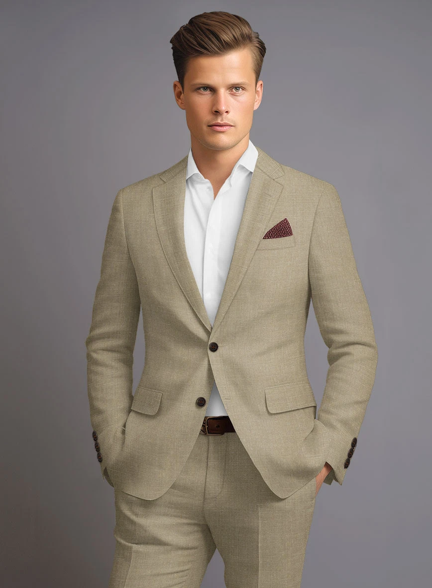 Maple Khaki Pure Linen Jacket 2 Maple Khaki Pure Linen Jacket - Image 2