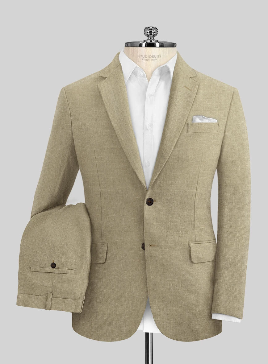Maple Khaki Pure Linen Suit 1 Maple Khaki Pure Linen Suit