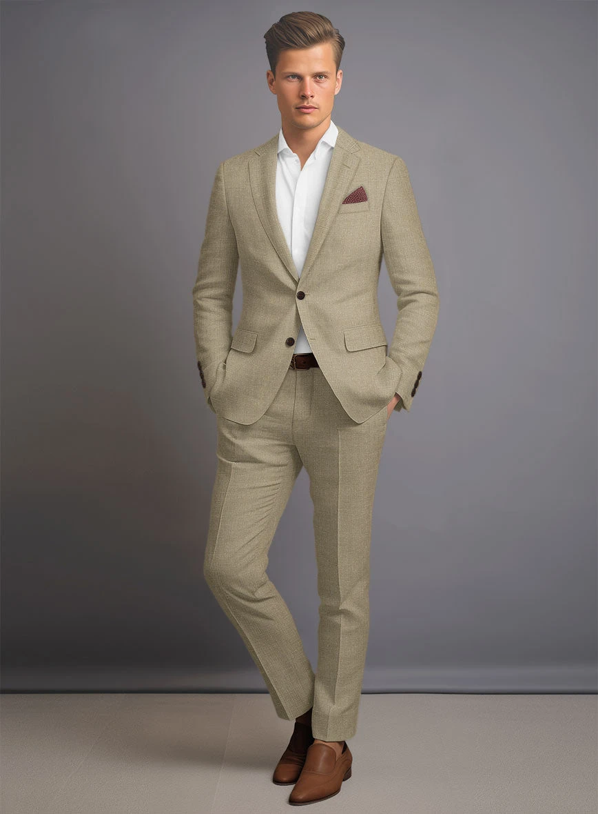 Maple Khaki Pure Linen Suit 2 Maple Khaki Pure Linen Suit - Image 2