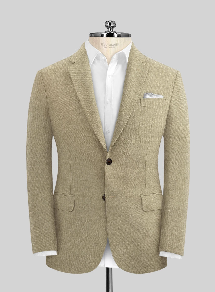 Maple Khaki Pure Linen Suit 3 Maple Khaki Pure Linen Suit - Image 3
